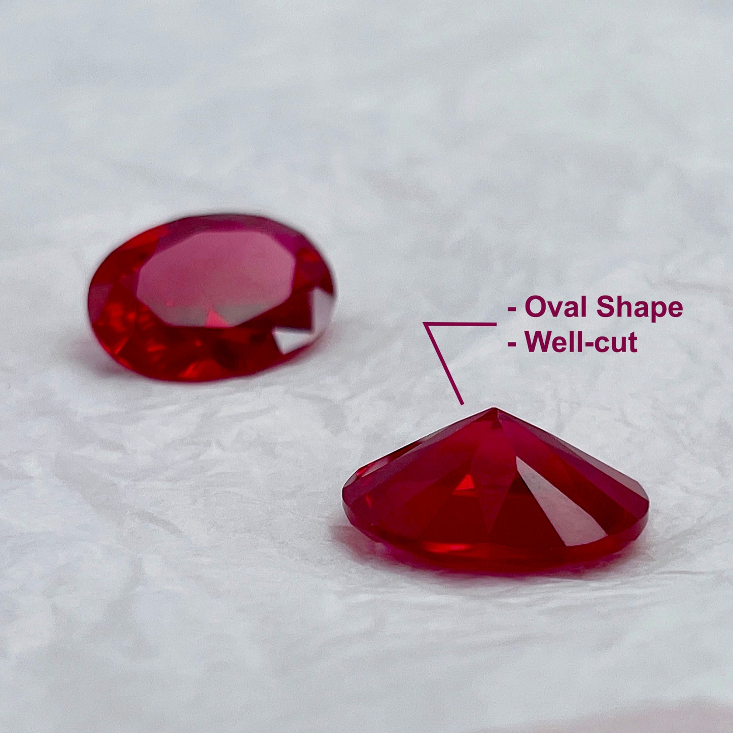 Oval Synthetic Ruby Gemstone