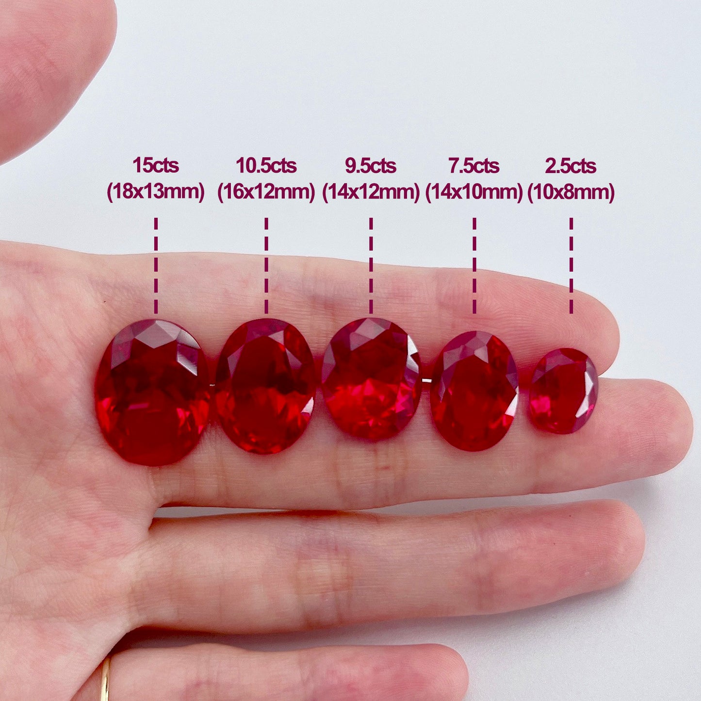 Oval Synthetic Ruby Gemstone